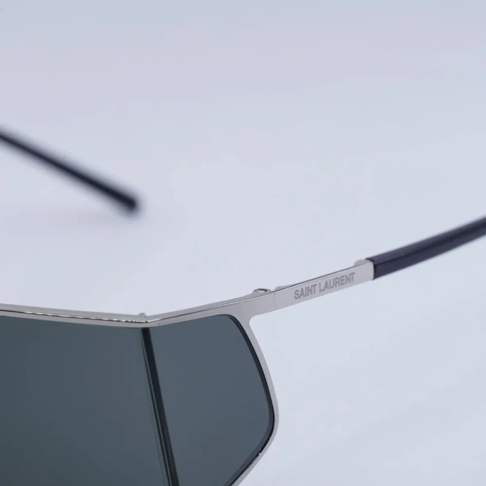 🕶️ New Saint Laurent SL750 002 Sunglasses - Silver Frame, Grey Frame - Picture 4 of 11
